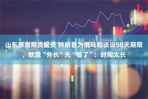 山东原油期货配资 特朗普为俄乌和谈设50天期限，欧盟“外长”先“恼了”：时间太长